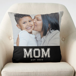 Mum Established Modern Bold Photo Throw Cushion