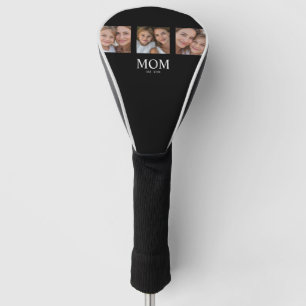 Mum Established Modern Bold Script Black 3 Photo Golf Head Cover