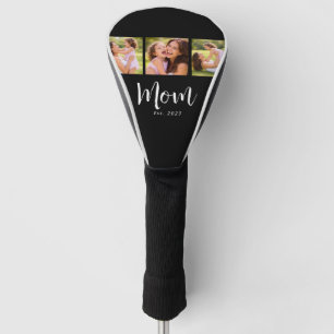 Mum Established Modern Bold Script Black 3 Photo Golf Head Cover