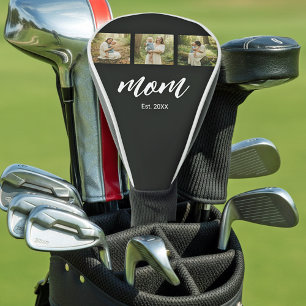 Mum Established Modern Bold Script Black 3 Photo Golf Head Cover
