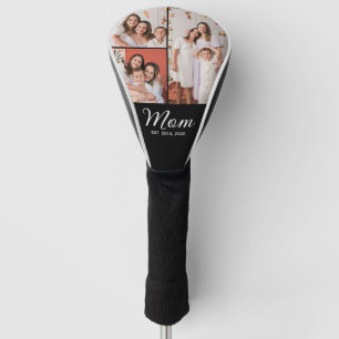 Mum Established Modern Bold Script Black 3 Photo Golf Head Cover