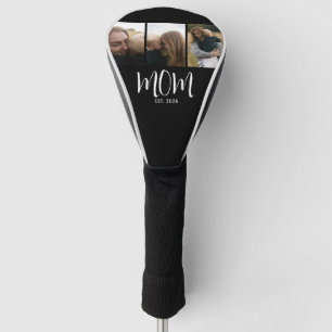 Mum Established Modern Bold Script Black 3 Photo Golf Head Cover