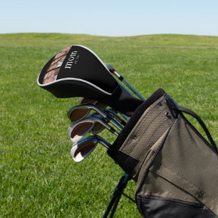 Mum Established Modern Minimal Black 3 Photo Golf Head Cover