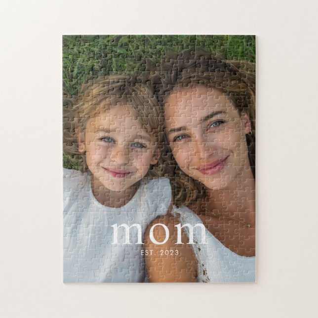Mum Established Modern Minimal Photo Jigsaw Puzzle (Vertical)