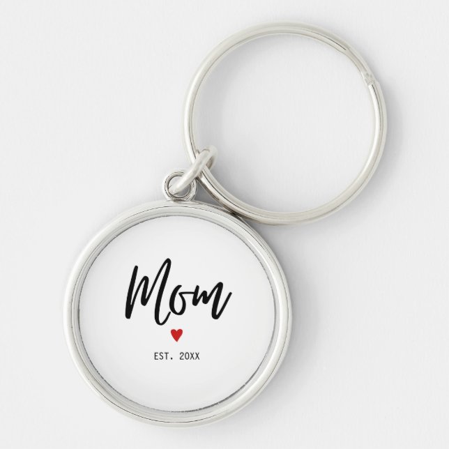 Mum Established Modern Minimalist  Key Ring (Front)