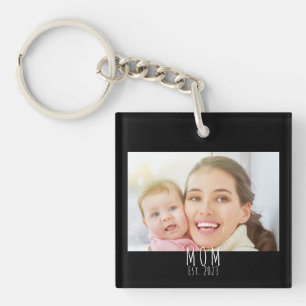 Mum Established Modern Photo Acrylic Keychain