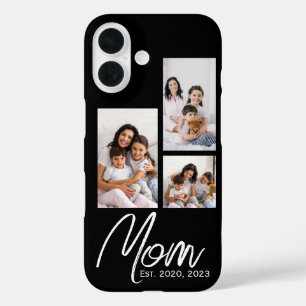 Mum Established Modern Script Black 3 Photo Case