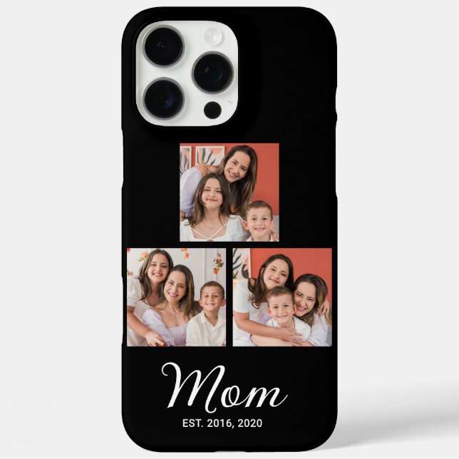Mum Established Modern Script Black 3 Photo Case-M Case-Mate iPhone Case (Back)