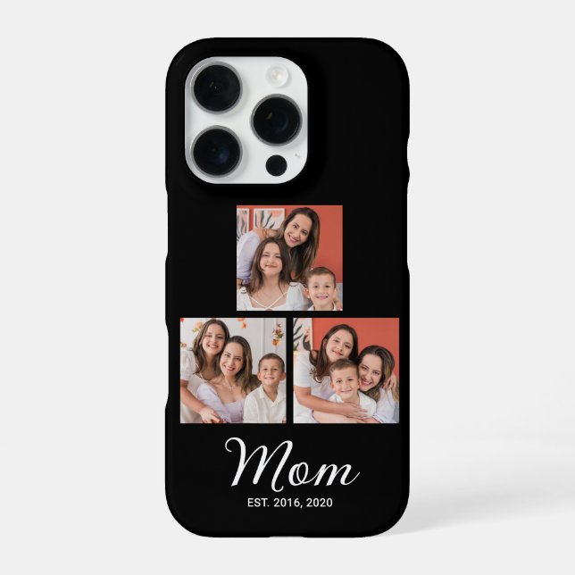 Mum Established Modern Script Black 3 Photo Case-M iPhone Case (Back)