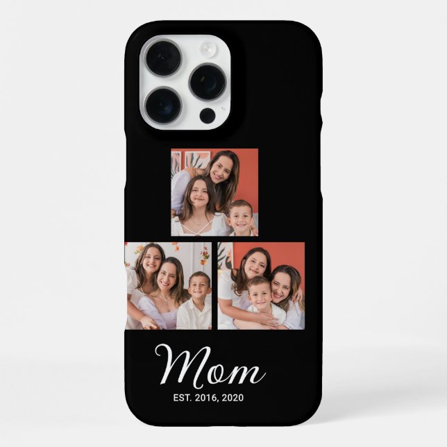 Mum Established Modern Script Black 3 Photo Case-M iPhone Case (Back)
