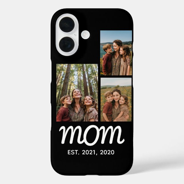Mum Established Modern Script Black 3 Photo Case-Mate iPhone Case (Back)