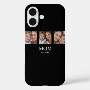 Mum Established Modern Script Black 3 Photo iPhone 16 Case