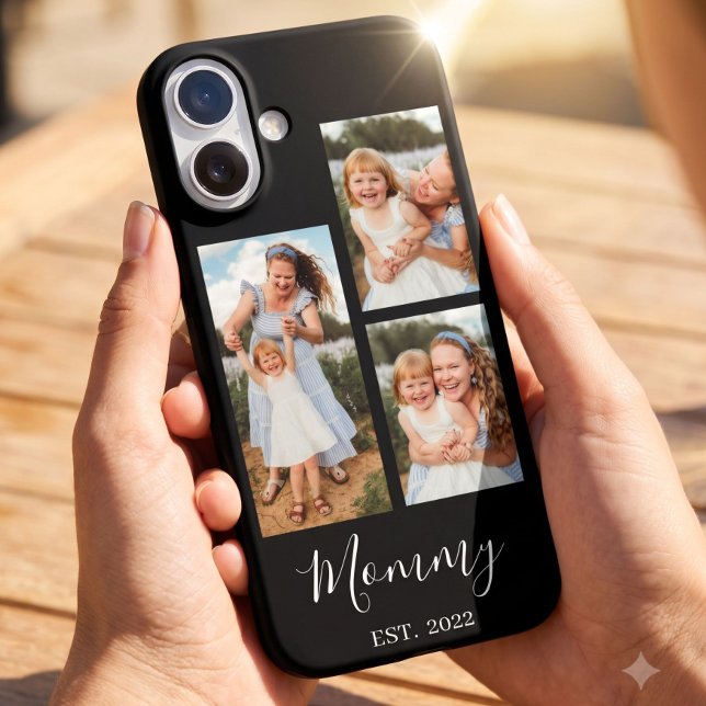 Mum Established Modern Script Black 3 Photo Case-Mate iPhone Case (Creator Uploaded)