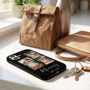 Mum Established Modern Script Black 3 Photo iPhone 16 Plus Case