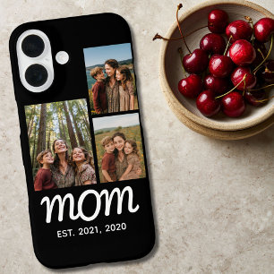 Mum Established Modern Script Black 3 Photo iPhone 16 Case