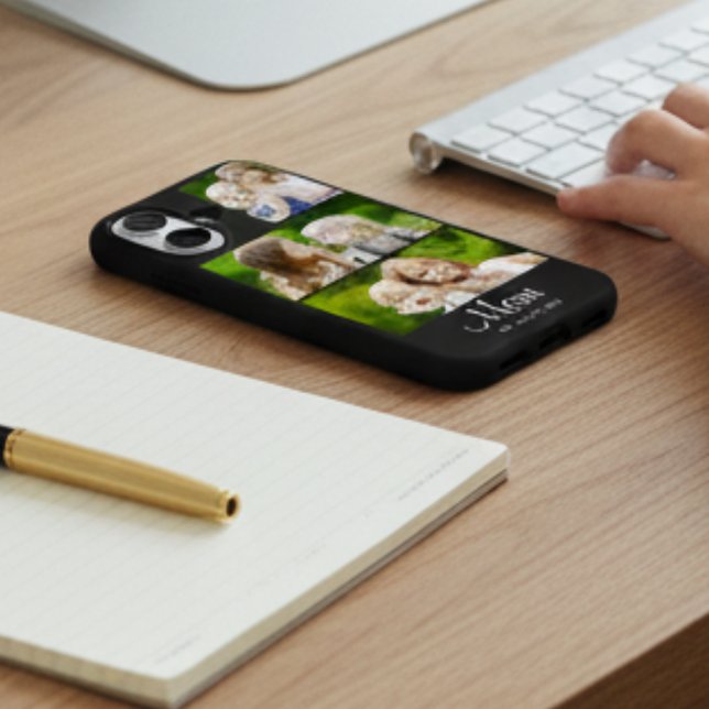 Mum Established Modern Script Black 3 Photo Case-Mate iPhone Case (Creator Uploaded)