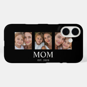 Mum Established Modern Script Black 3 Photo iPhone 16 Case