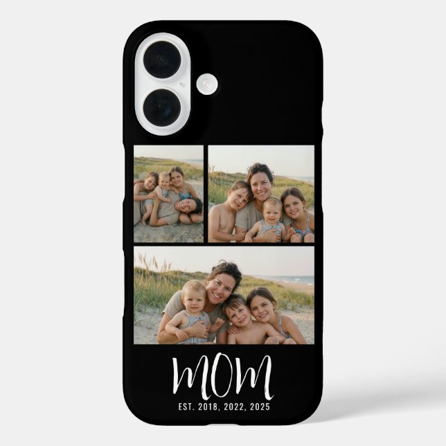 Mum Established Modern Script Black 3 Photo Case-Mate iPhone Case (Back)