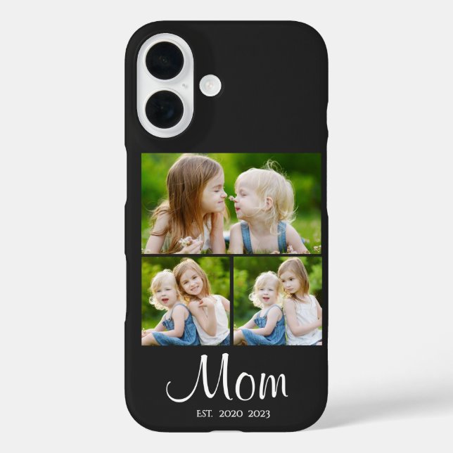 Mum Established Modern Script Black 3 Photo Case-Mate iPhone Case (Back)