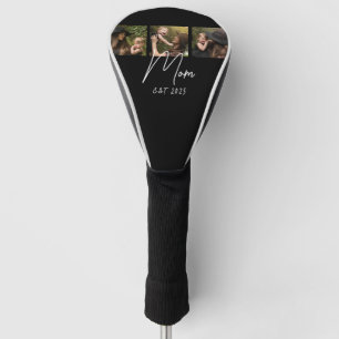 Mum Established Modern Script Black 3 Photo Golf Head Cover