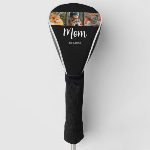 Mum Established Modern Script Black 3 Photo Golf Head Cover