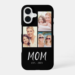 Mum Established Modern Script Black 3 Photo iPhone 16 Case