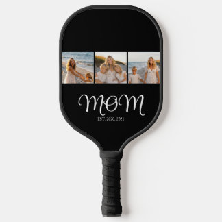 Mum Established Modern Script Black 3 Photo Pickleball Paddle