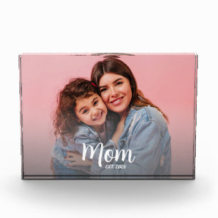Mum Established Modern Script Photo Block
