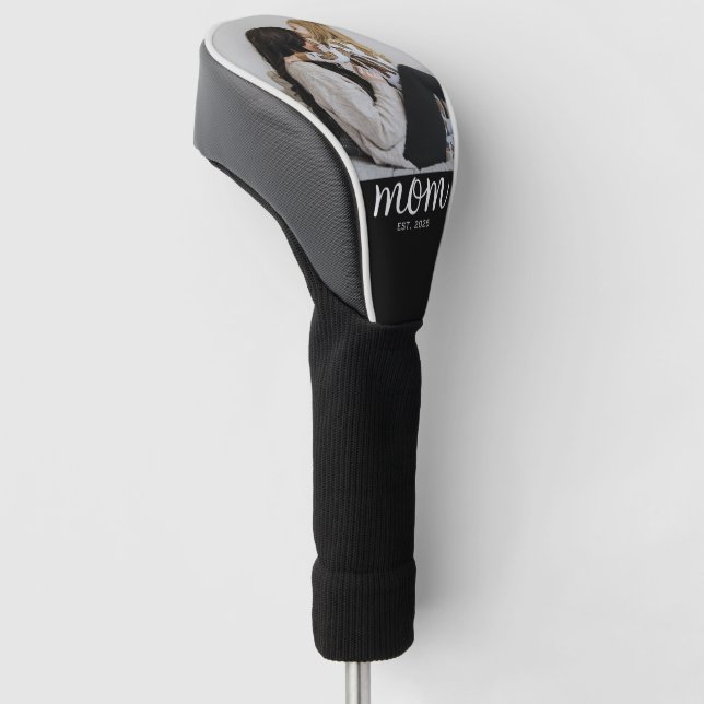 Mum Established Modern Script Photo Golf Head Cover (Angled)