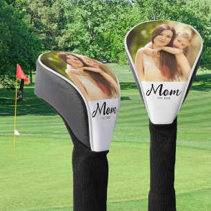 Mum Established Modern Script Photo Golf Head Cover