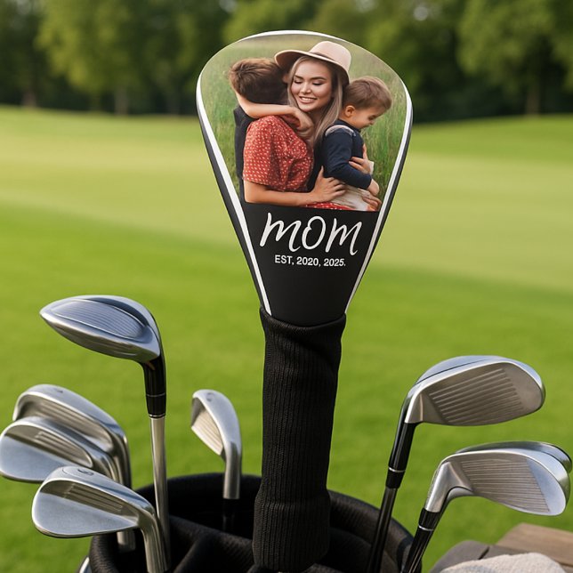 Mum Established Modern Script Photo Golf Head Cover (Creator Uploaded)