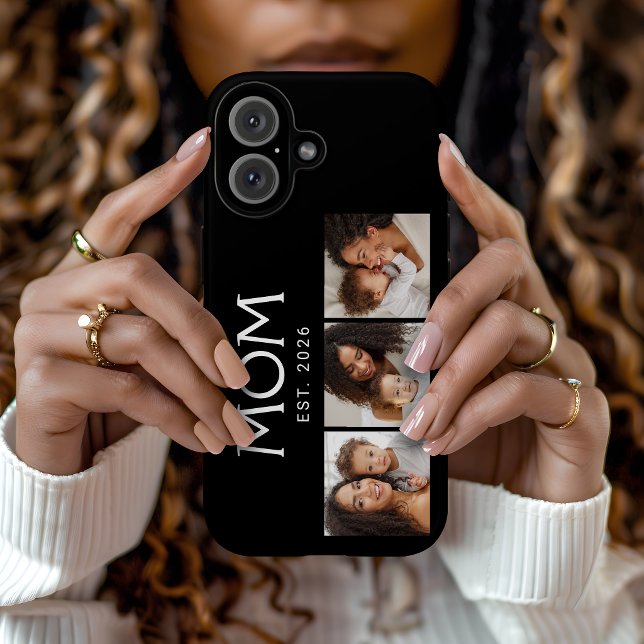 Mum Established Modern Typography Black 3 Photo Case-Mate iPhone Case (Creator Uploaded)