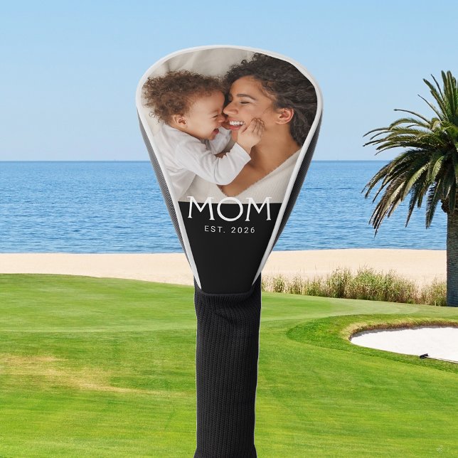 Mum Established Modern Typography Photo Golf Head Cover (Creator Uploaded)
