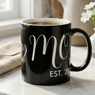 Mum Established New Mum Big Script Heart Two-Tone Coffee Mug