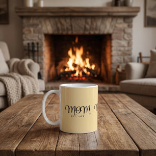 Mum Established New Mum Gift Black Script Coffee Mug