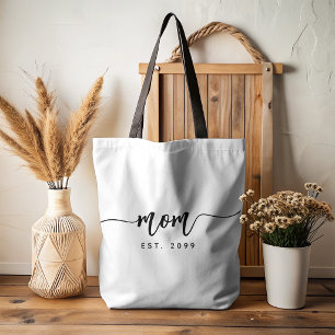 Mum Established New Mum Gift Black Script Tote Bag