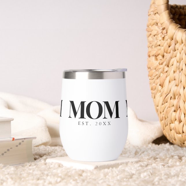 Mum Established New Mum Gift Black Typography (Living Room)