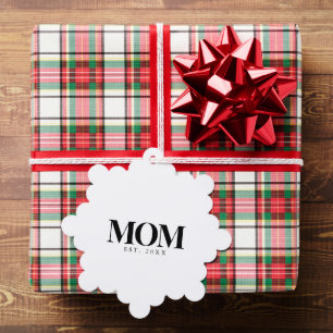 Mum Established New Mum Gift Black Typography Tree Decoration Card