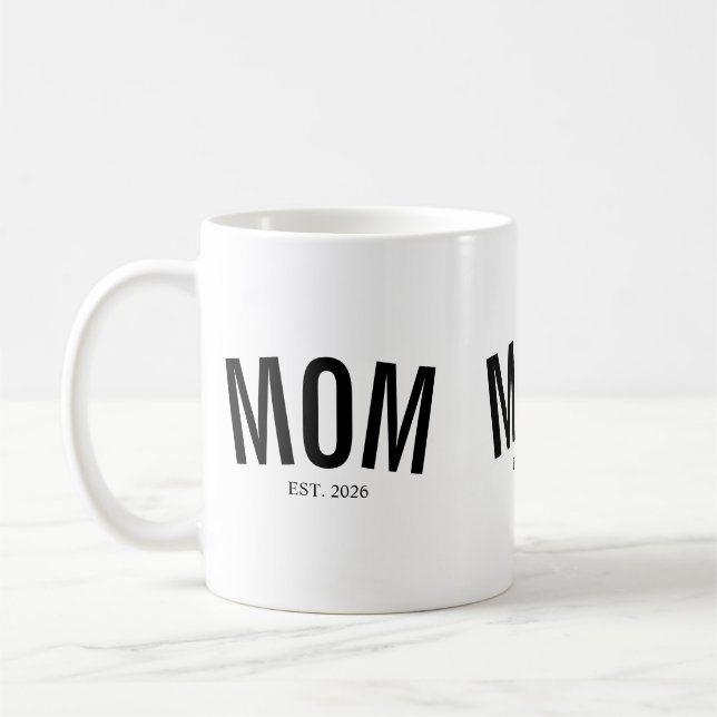 Mum Established New Mum Gift Coffee Mug (Left)
