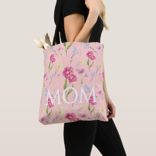 Mum Established New Mum Gift Floral Wildflower Tote Bag
