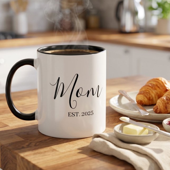 Mum Established New Mum Gift Minimalist Two-Tone Coffee Mug (Creator Uploaded)