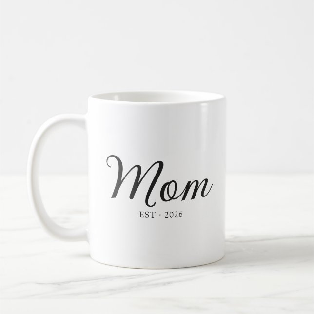 Mum Established New Mum Gift Two-Tone Coffee Mug (Left)