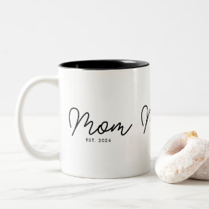 Mum Established New Mum Gift Two-Tone Coffee Mug