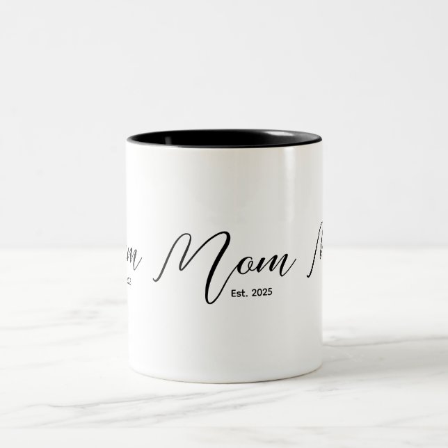 Mum Established New Mum Gift Two-Tone Coffee Mug (Center)