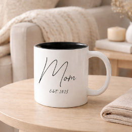 Mum Established New Mum Gift Two-Tone Coffee Mug