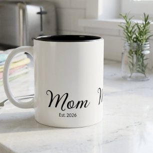 Mum Established New Mum Gift Two-Tone Coffee Mug
