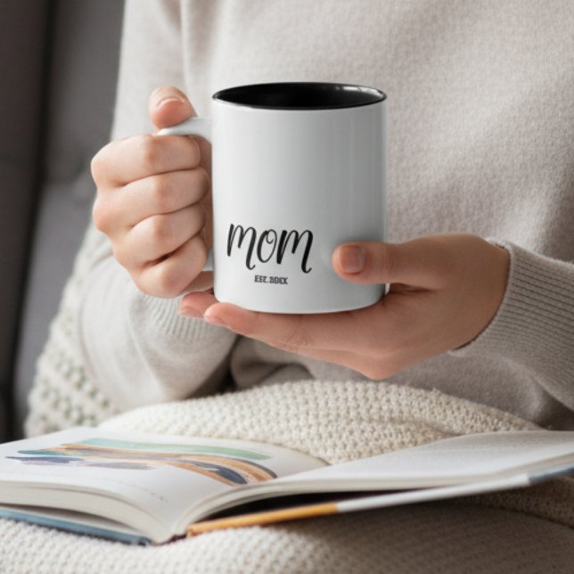 Mum Established New Mum Gift Two-Tone Coffee Mug (Creator Uploaded)