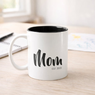 Mum Established New Mum Gift Two-Tone Coffee Mug