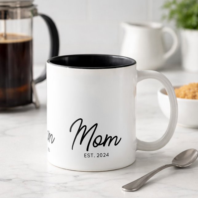 Mum Established New Mum Gift Two-Tone Coffee Mug (Creator Uploaded)