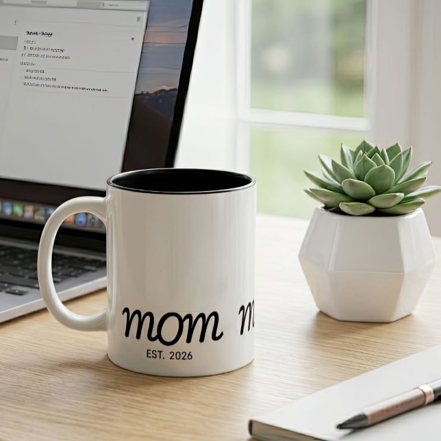 Mum Established New Mum Gift Two-Tone Coffee Mug (Creator Uploaded)
